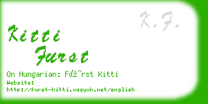 kitti furst business card
